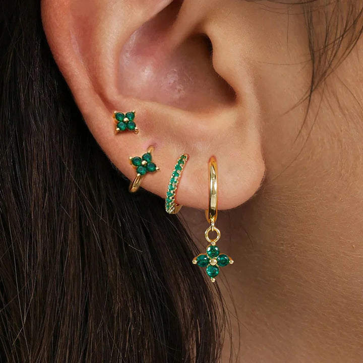 MILA FLOWER HOOP EARRING SET