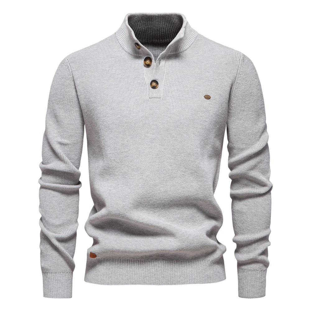 Hamilton | Herrpullover med Knappdesign