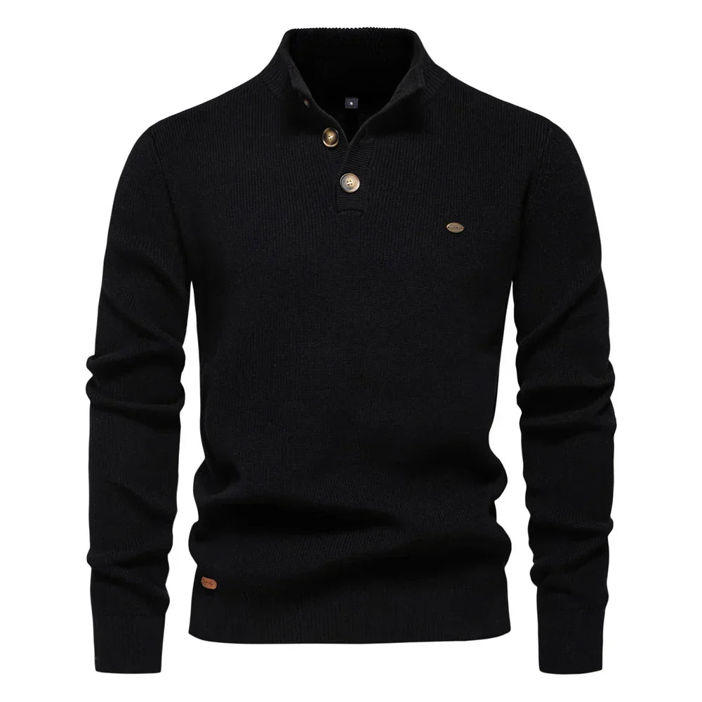Hamilton | Herrpullover med Knappdesign
